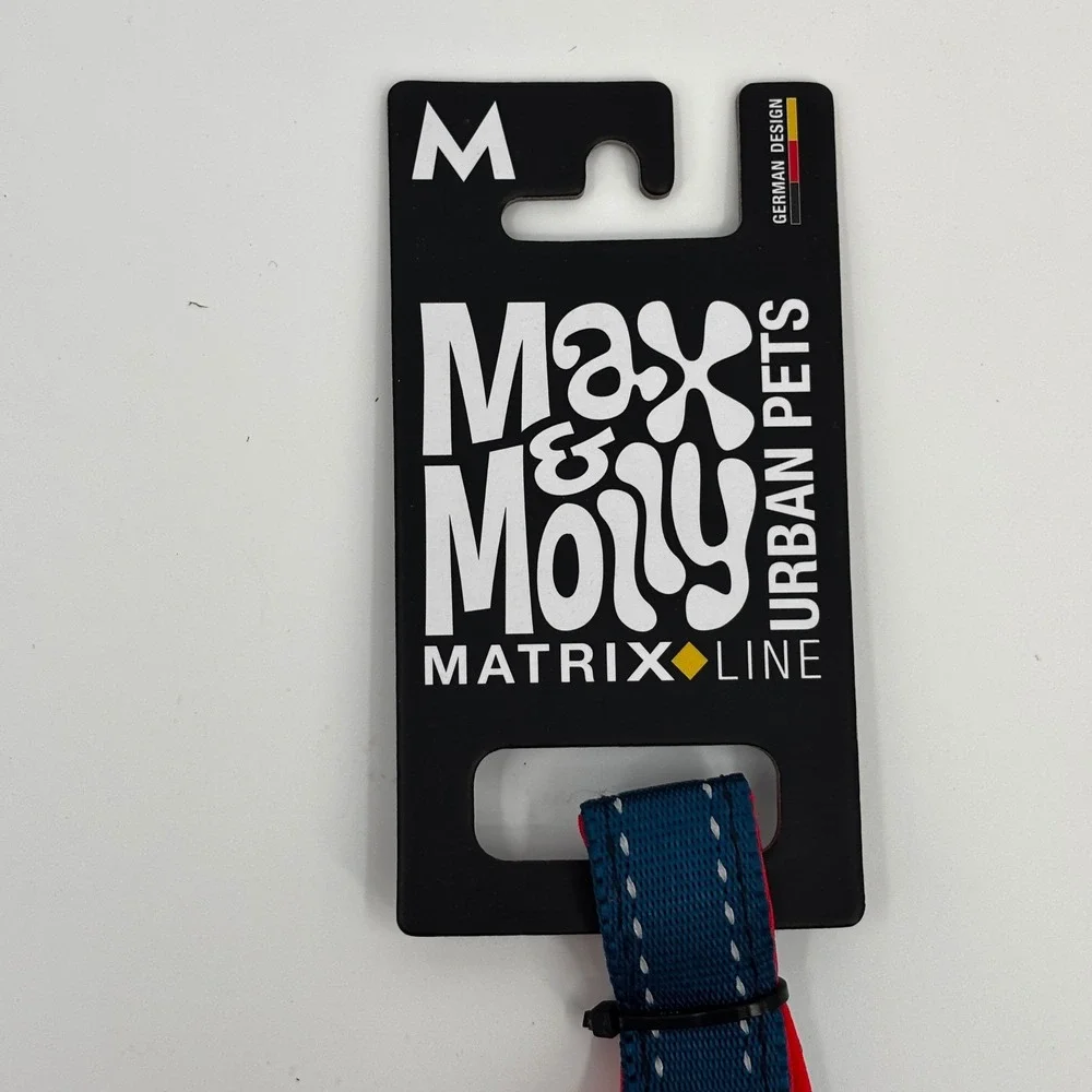 Max & Molly Dog Leash Pet Medium Blue Red Matrix Line Reflective Neoprene New 46